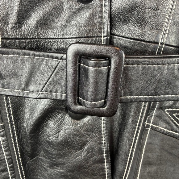 VTG 70s Suburban Internat'l Leather Coat Black Small Western Cowgirl Country - Picture 9 of 16